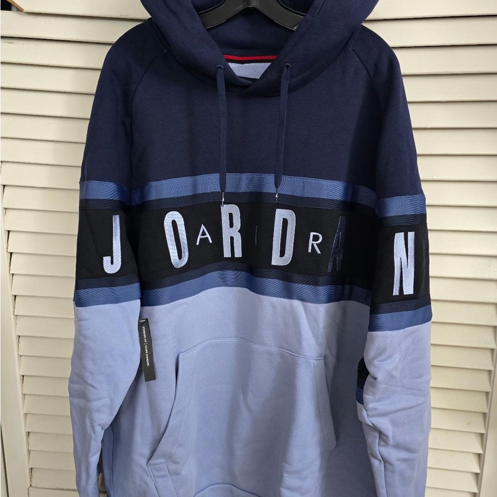 Jordan Men's Navy and Light Blue Hoodie